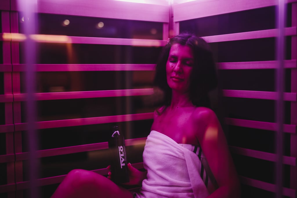 Woman in an infrared sauna